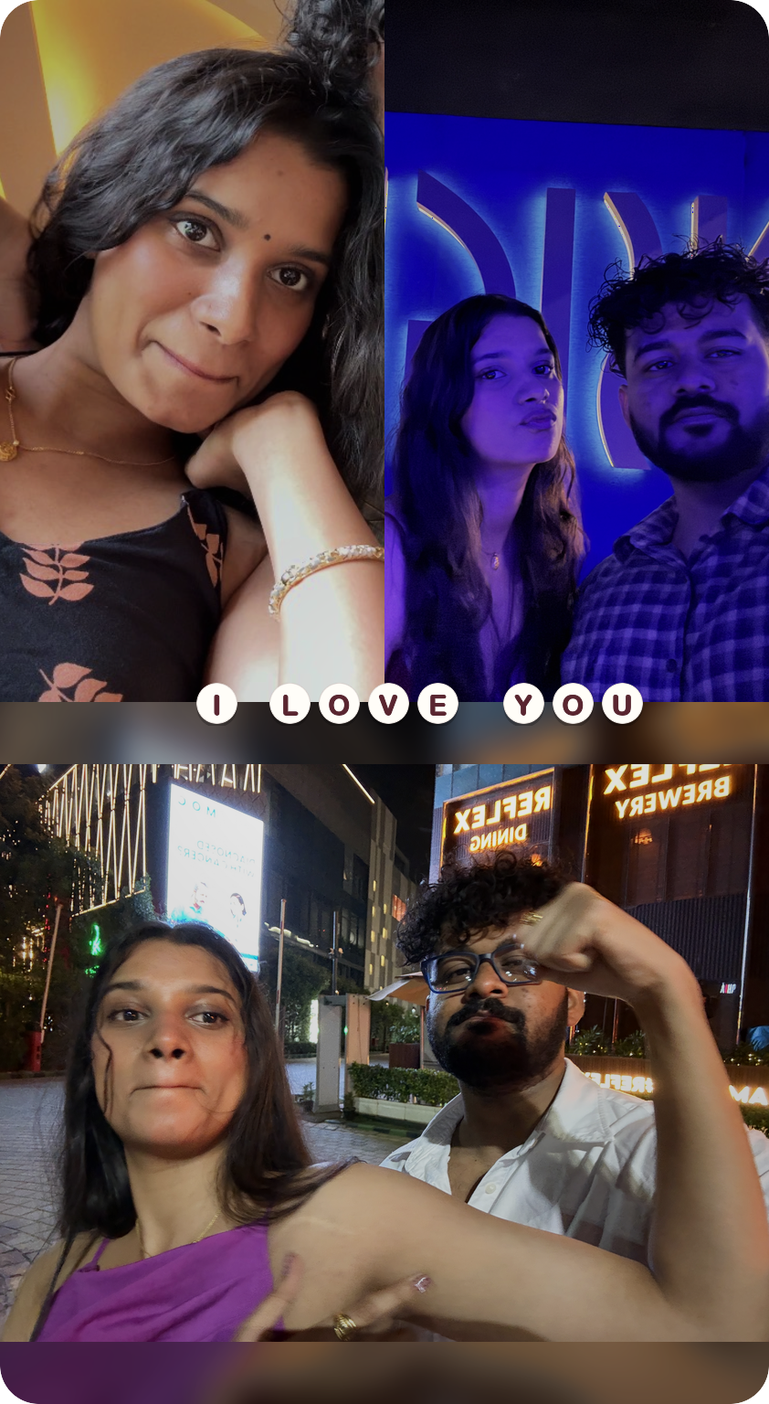 A custom Girlfriend's Day collage of Rahul and Nancy